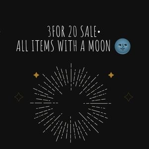 3 for $20 on all items with 🌚 emoji in front!